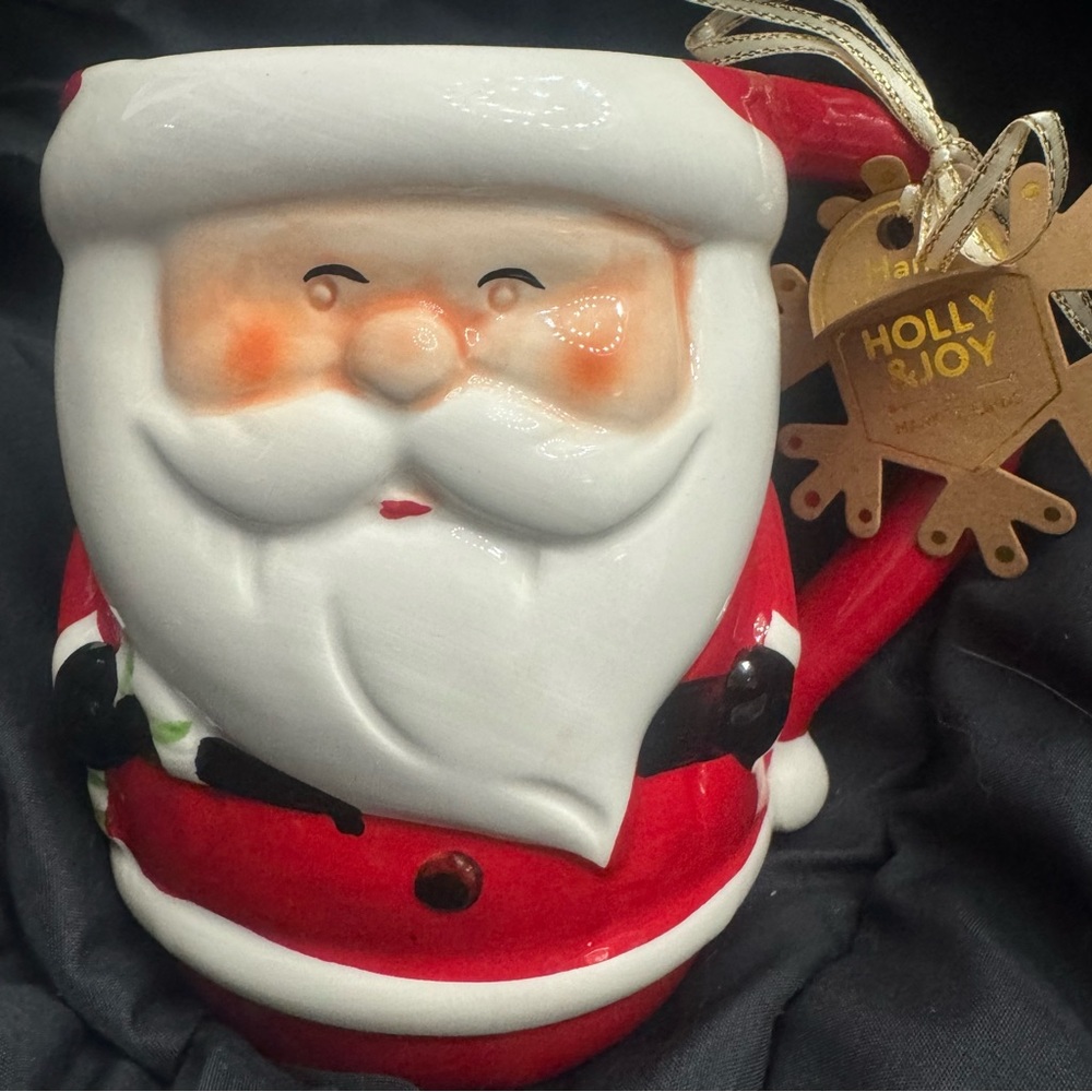 CHRISTMAS HOLIDAY SANTA COFFE MUG BY HOLLY & JOY